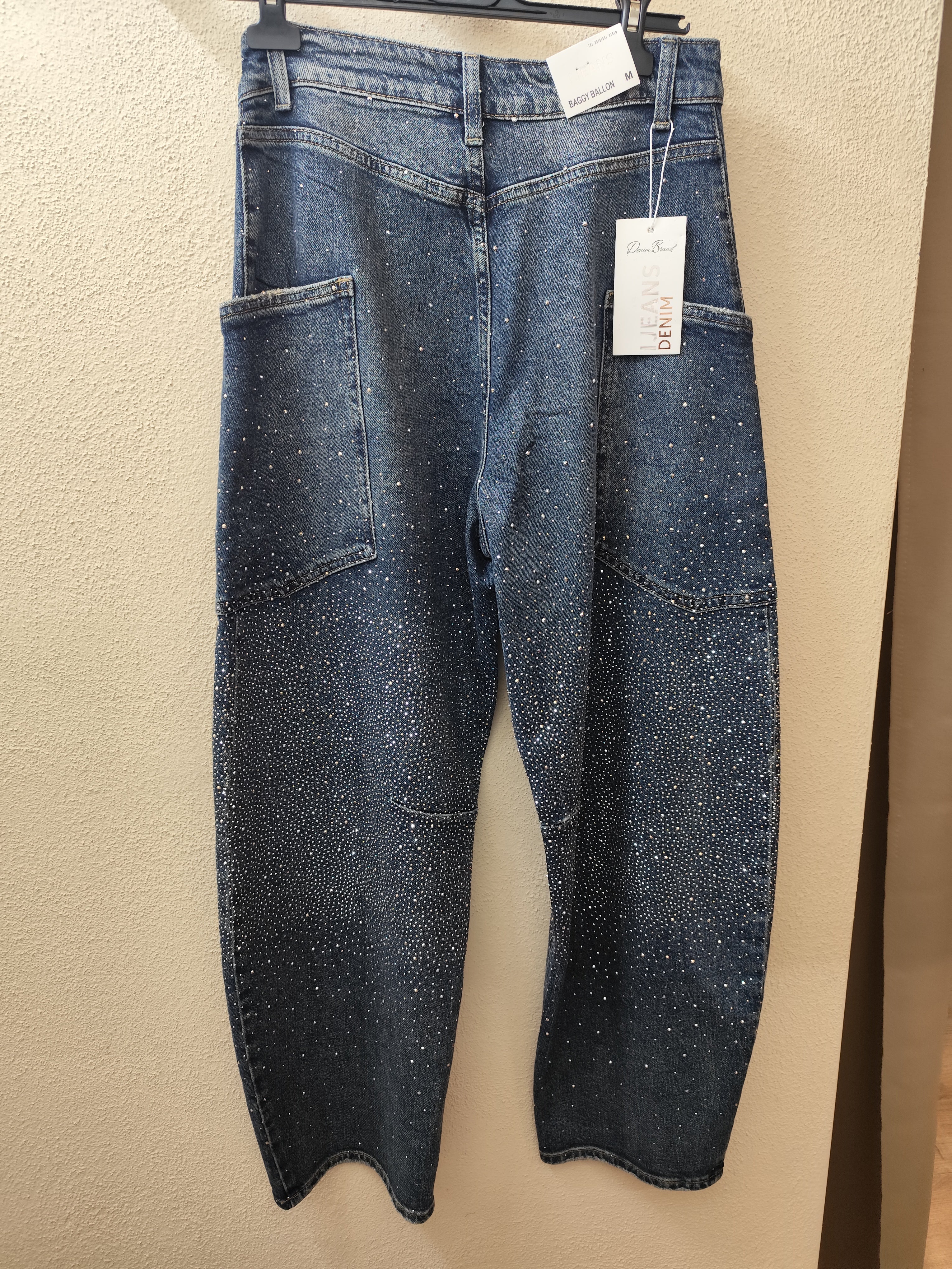 Jeans ballon brillantinato