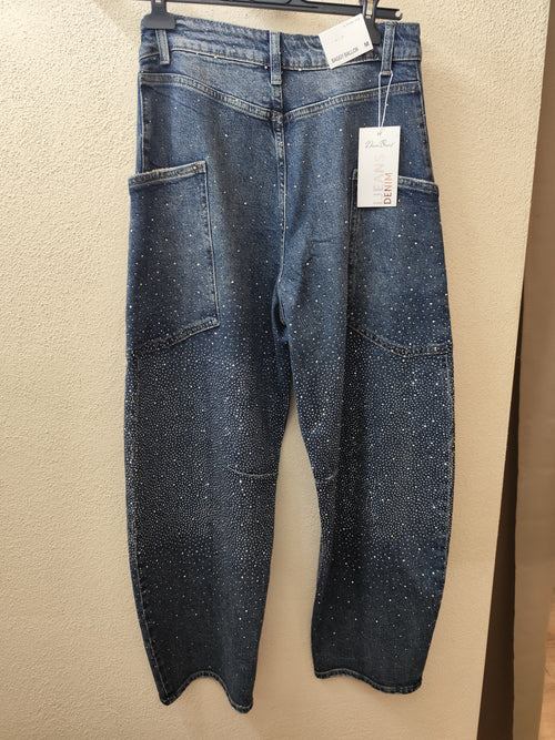 Jeans ballon brillantinato